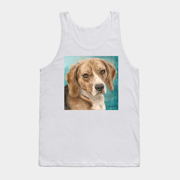 Gorgeous Beagle Painting with on Bluish Green Background Tank Top by ibadishi